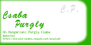 csaba purgly business card